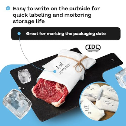 Freezer Paper Roll 36" x 13200" (1100 feet) - USA-made Large White Paper for Freezing Food, Meat & Fish - Freezer Material with Special Coating-Strong Barrier Against Air and Moisture by IDL Packaging - color: White, size: 36" X 1100 Feet, 1 Roll