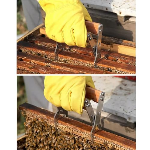 Bee Hive Frame Grip 2pcs Bee Hive Frame Holder Stainless Steel Capture Frame Grip Beehive Clip Clamp Grasp Beekeeping Accessories Increase Honey Bee Tool for Beekeeeper
