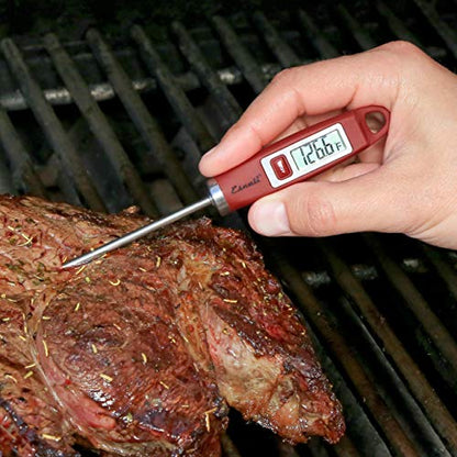 Escali DH1 Gourmet Digital Meat Thermometer with Extra Long Probe, NSF Certified, Red - color: Red