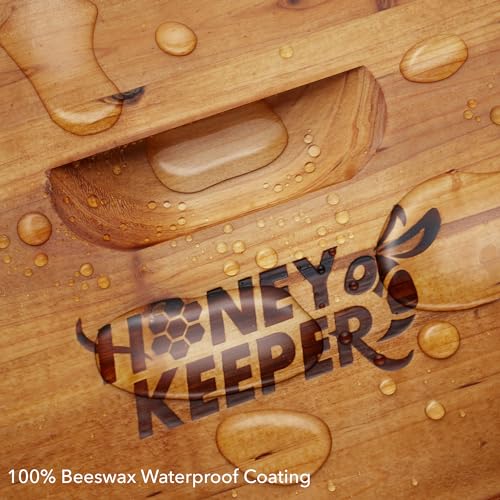 Honey Keeper 100% Beeswax Beehive 10 Frame Kit Super Box and 10 Deep Frames with Foundations for Langstroth Beekeeping - style: 100% beeswaxed