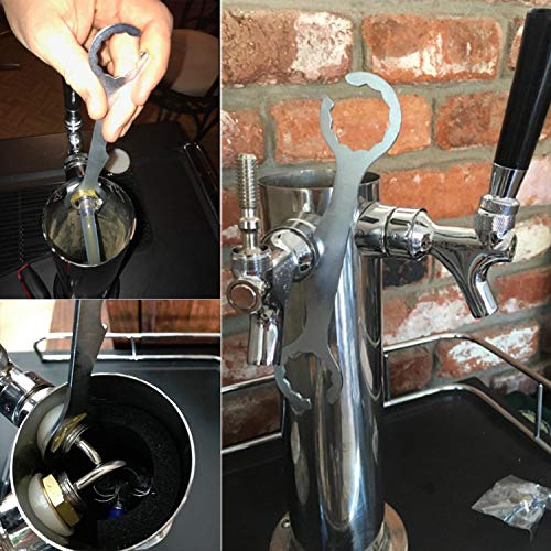 1 Pack Faucet Wrench Stainless Steel Multifunctional Draft Beer Faucet Spanner for Tap Tower Coupler Tools - size: 18CM