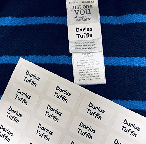 60 Waterproof Name Stickers - No-Iron, Just Stick Name Labels in Clothing or on Property