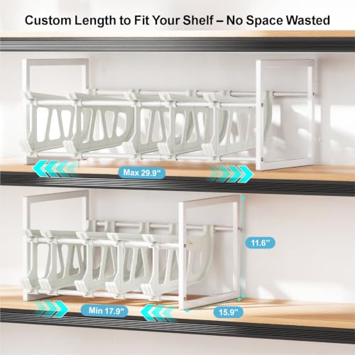 iSPECLE Pantry Can Organizer - Auto-Rolling, Expandable, Holds 120 Cans | White, Stackable For Walk-in Deep Pantry Shelve, Adjustable Width for Food Cans, Sturdy Metal Frame, Easy Access & Restocking - color: 120 Cans, White