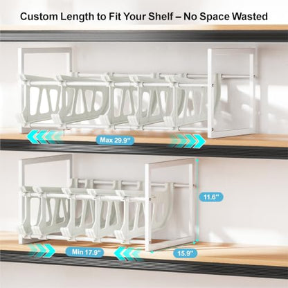 iSPECLE Pantry Can Organizer - Auto-Rolling, Expandable, Holds 120 Cans | White, Stackable For Walk-in Deep Pantry Shelve, Adjustable Width for Food Cans, Sturdy Metal Frame, Easy Access & Restocking - color: 120 Cans, White