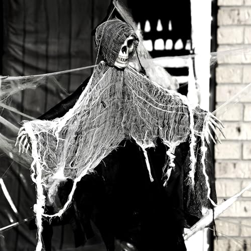 White Cheesecloth, Halloween Decoration Creepy Cloth, 36x360 inches, Absorbent Bleached Cheese Cloth for Event Decoration, Also for Cheese Making, Cooking, Yoghurt & Tofu