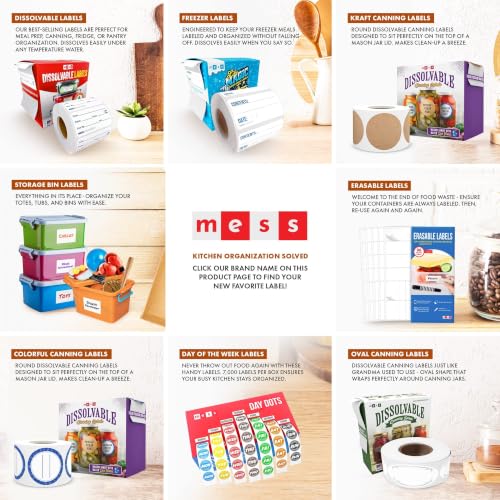 Dissolvable Food Labels, Fill in, 2x2 in, 200/Roll, Freezer, Canning Jars | Melts away in 30 seconds in water, no soaking, scrubbing, or residue, write on with pen or marker, meal prep, spice tins - size: 2x2"