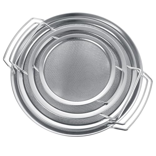 4 Pack Fine Mesh Paint Strainer with Handle, 60 Mesh Stainless Steel Paint Filter, Emulsion Honey Funnel Filter Cover Fits 1 2 3 5 Gallon Paints Bucket Filters Tool Insert