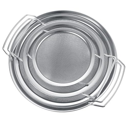 4 Pack Fine Mesh Paint Strainer with Handle, 60 Mesh Stainless Steel Paint Filter, Emulsion Honey Funnel Filter Cover Fits 1 2 3 5 Gallon Paints Bucket Filters Tool Insert