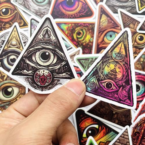 Yoksas 50Pcs Eye of Providence Stickers - Waterproof Vinyl Mysterious All Seeing Eye Aldults Stickers for Laptops,Water Bottles,Scrapbooking,Journals,Bumper - color: All Seeing Eye