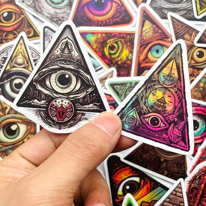 Yoksas 50Pcs Eye of Providence Stickers - Waterproof Vinyl Mysterious All Seeing Eye Aldults Stickers for Laptops,Water Bottles,Scrapbooking,Journals,Bumper - color: All Seeing Eye