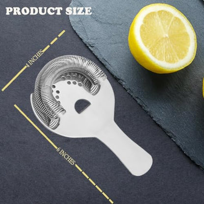 Hawthorne Strainer for Cocktails 2 Prong Bar Strainer with Removable Spring Stainless Steel Mixed Drink Strainer for Bartending - color: Silver