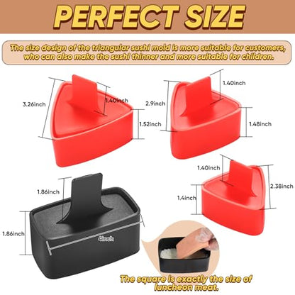 Onigiri Mold, Musubi Press, 4 Pack Triangle Onigiri Rice Ball Mold Musubi Maker, Sushi Making Kit for Beginners