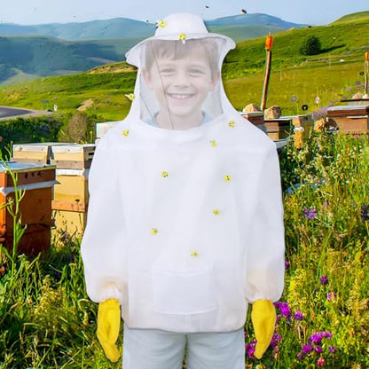 139 PCS Beekeeper Set Including Bee Jacket, Small Bee, Beekeeping Gloves and Felt Bucket Beekeeping Halloween Costume
