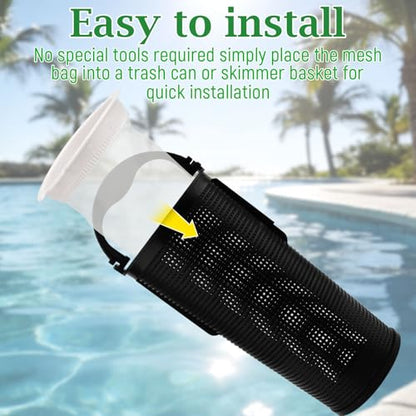 004152451700 600-micron fine mesh Bag, Compatible with Paramount Pool Skimmer Basket Filter, Suitable for Paraskim DDC/EDC Debris Collection Tanks