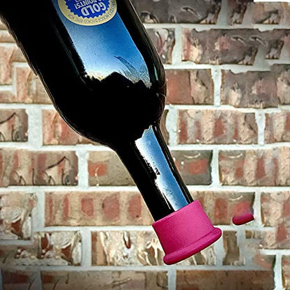 Airtight Seal & Reusable Silicone Wine/Beer Saver Bottle Stopper Covers - Easy to Use and Clean (Blue/Red, 2) - color: Blue/Red