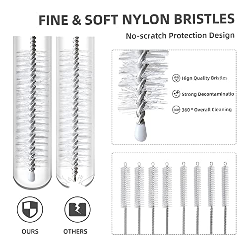 Hiware Straw Cleaner Brush Set, 8-Piece Long Cleaning Brush for Straws on Tumbler, Water Bottle, Sippy Cup, and Pipes, Tubes or Hummingbird Feeders