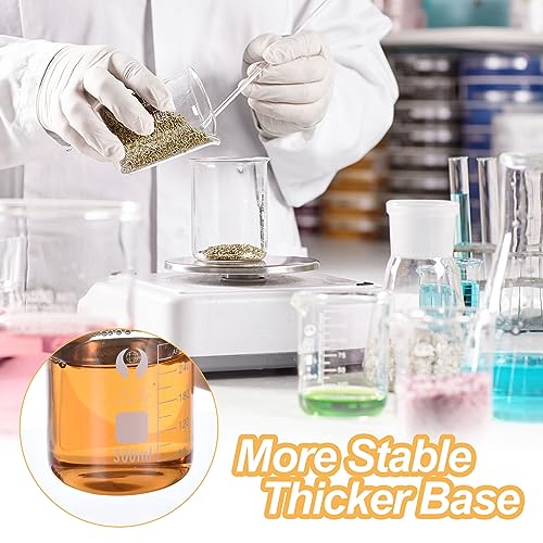 PATIKIL 300ml Low Form Glass Beaker, 6 Pack 3.3 Borosilicate Glass Graduated Printed Scale Measuring Cups with Spout for Kitchen Lab Liquids - size: 300ml