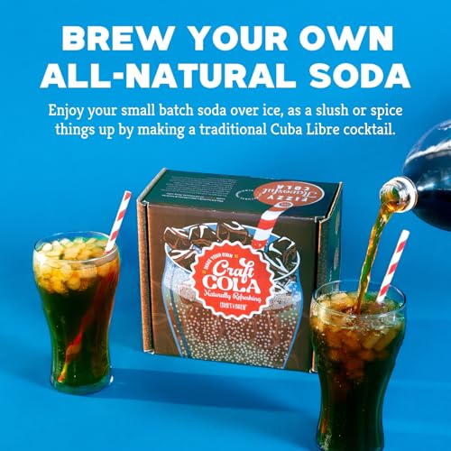 Craft A Brew - Craft Cola Kit - Easy for Beginners - At Home Soda Making Kit - Make Your Own Craft Cola - Includes Ingredients & Reusable Equipment - Starter Home Brewing - Makes 4 Liters - style: Cola Kit