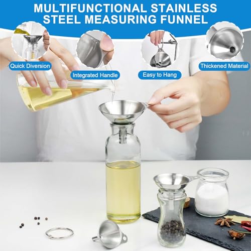 Measuring Cups and Spoons Set 35 Pcs, 11 Stainless Steel Nesting Measuring Spoons and Cups with 12 Measuring Cups, 3 Funnel, 3 Brush, 5 Spoons, 1 Ruler, Measuring Cup Set for Kitchen Baking Liquid Dry - color: 35 Piece
