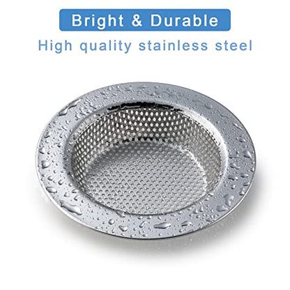 Honmein 2 Pcs Sink Strainer for Most Kitchen Sink Drain Basket, Upgraded Double-Layer Safe Design Kitchen Sink Strainer (Outer Diameter 4.5 Inch) - color: Silver(2 Pcs)