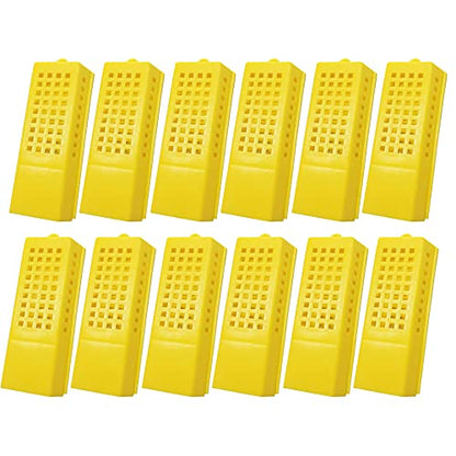 Plastic Queen Bee Cages 12PCS Transporting Catcher Beekeeping Supplies Rearing Cup Kit Transporting Catcher Insectary Box Beekeeper Equipment Tool