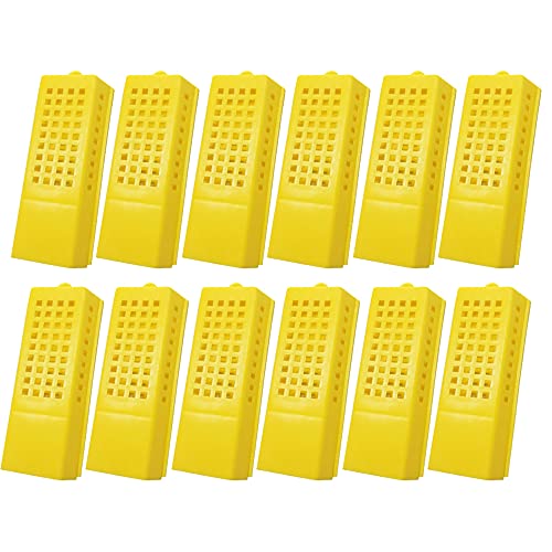 Plastic Queen Bee Cages 12PCS Transporting Catcher Beekeeping Supplies Rearing Cup Kit Transporting Catcher Insectary Box Beekeeper Equipment Tool