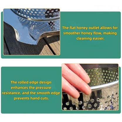 Stainless Steel Manual Honey Press with Nylon Mesh Bag – 10L Large Capacity Fruit Press and Beeswax Extractor for Beekeeping, Home Wine Making, and Juice