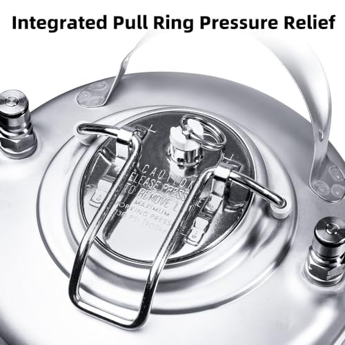 New 5 Gallon Ball Lock Keg, Stainless Steel Beer Keg with Single Handle for Draft, Homebrew and Craft Beer