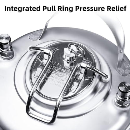 New 5 Gallon Ball Lock Keg, Stainless Steel Beer Keg with Single Handle for Draft, Homebrew and Craft Beer