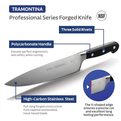 Tramontina Pro Series Forged 7-Inch Santoku Knife, Japanese Chef Knife - style: 7-Inch Santoku Knife