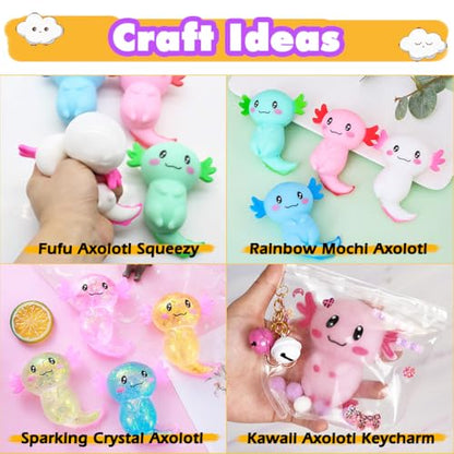 FUNSHOWCASE Taba Squishy Maker Big Axolotl Silicone Mold Gel Kits Pack - color: Axolotl