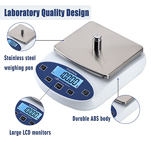 Lab Scale Balance Electronic Scales 5000g*0.01g high Precision Laboratory Digital Analytical Balance Gram Scale 0.01g Accuracy Digital Scientific Scale【Includes 500g*2 Weights】