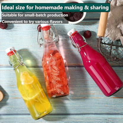 ZEBEIYU 12 Pack 8.5 oz swing top glass bottles,flip top glass bottle with airtight lid for home brewing,kombucha,kefir,vanilla extract,beer,oil,vinegar,homemade juices,soda,beverages,2nd fermentation - size: 8.5 oz