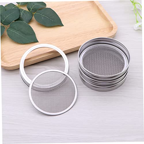 304 Stainless Mesh Sprouting Lids for Mason Jars Wide Mouth Jar Lids 4 Piece Set Versatile Use - size: Size 4