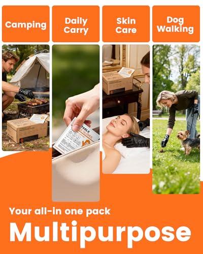 TREEGO Black Individually Wrapped Nitrile Gloves Bundle, Small, 110 Pairs Total, Disposable 5 Mil Latex Free Powder Free Gloves for BBQ, Food Prep, Outdoor Cooking, Catering, Cleaning & Everyday Use