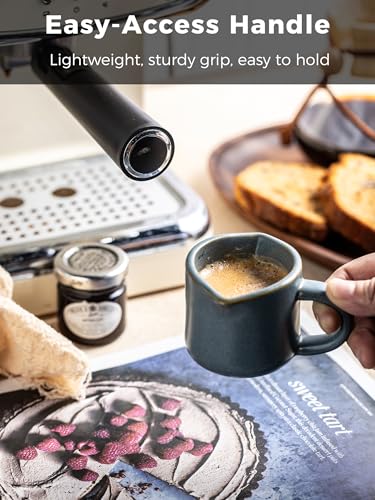 Espresso Cup 3 Oz, Ceramic Espresso Measuring Cup Expresso Shot Cup with Handle, Espresso Accessories, Double Spouts Expresso Cup, Dual Measurement Scales, Dark Blue - color: C-Dark Blue