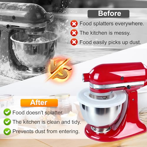 Silicone Mixer Bowl Cover Compatible with KitchenAid 4.5-5 Quart Tilt-Head Stand Mixer, Mixer Bowl Lid to Prevent Spilling of Ingredients - color: Fit for 5qt - Green
