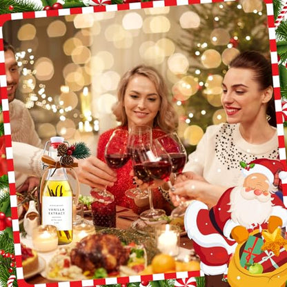Sieral 9 Sets Vanilla Extract Bottles Clear Swing Top Glass Bottles for Gift Giving Homemade Vanilla Extract Jar Funnel Rope Labels for New Year Brewing Oil Beer Tea DIY Supply(Square Stickers,8 oz) - size: 8 oz, style: Square Stickers