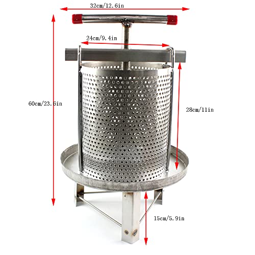 LOYALHEARTDY Honey Press Extractor Stainless Steel Household Manual Honey Press Wax Press Paraffin Machine Press Beekeeping Tool for Wine Honey and Juice Making