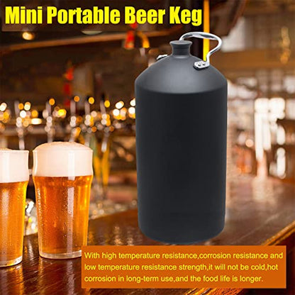 Stainless Steel Mini Beer Keg,Beer Barrel with Seal Knob Cover for Home Kitchen Brewing Beer,for Camping Hiking Homebrewing Keep Beverage Fresh,3.6 Liters