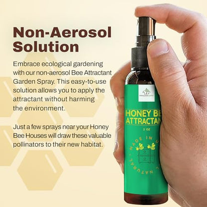 Donaldson Farms - Honey Bee Attractant Spray - Bee Hive Lure for Gardens, Beehives, Flowers & Fruit Trees with Natural Lemongrass Oil Formula, Easy to Use for Beekeepers & Pollinator Support - 2 oz