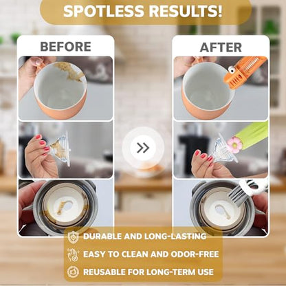 Cup Lid Cleaning Brush, 3 in 1 Cup Cleaner Brush New Multifunctional Lid Cleaner Lid Brush Cleaning Tool Multipurpose Bottle Gap Cleaner Brush Green - color: Green