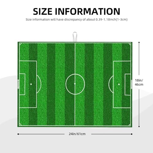 Soccer Field Dish Drying Mat for Kitchen Counter 18 x 24 inch Soccer Dish Drainer Rack Mats with Hanging Loop Football Dishes Drainer Pads Green Pitch Print Drying Pad for Cafe Bar Countertop - color: Dark Green