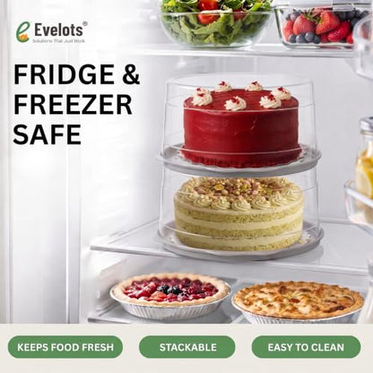 Evelots 12-Inch Airtight Cake Container with Lid - Portable Carrier for Pies, Cakes, Cupcakes & More - BPA-Free Clear Plastic - Secure & Easy Transport - size: 1-Pack, style: Cake Container