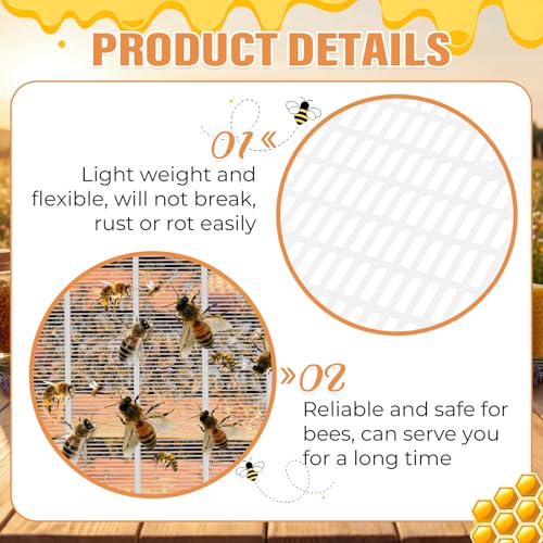 Beeveer 3 Pcs Beehive Parts Kit for 10 Frame Bee Hive, Beehive Screened Bottom Board with Entrance Reducer and Plastic Queen Excluder for Beekeeping Supplies(White) - color: White