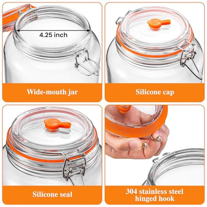 1 Gallon Glass Fermenting Jar with Airlock, Single Pack | Wide Mouth Fits Your Whole Hand For Easy Packing And Cleaning - size: 1 Gallon