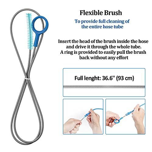 Patelai 8 in 1 Hydration Bladder Cleaning Kit Includes 3 Different Brushes and Drying Collapsible Bladder Frame, Water Reservoir Backpack Cleaning Kit - color: Blue