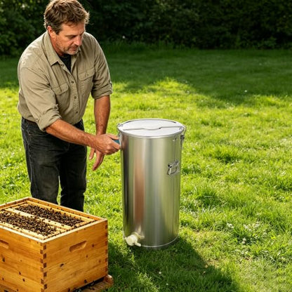Stainless Steel Manual Honey Extractor,2 Baskets of Honey Machine