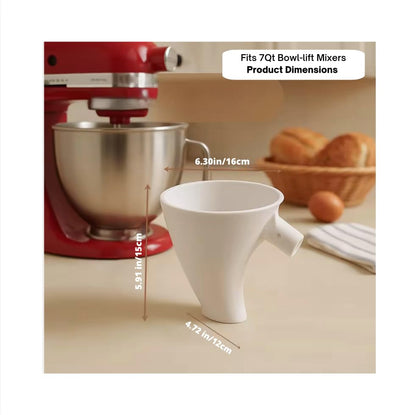 Flour Funnel for KitchenAid Mixer 7Qt Food Grade BPA Free Dishwasher Safe No Mess Baking Tool Easy Pour Accessory ngredients Safely and Easily Fits 7 Quart Bowl Lift Mixers Only - color: 7 QT