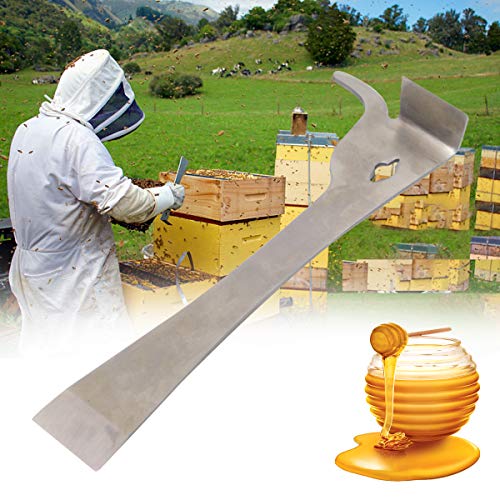 Hive Scraper Tool 2pcs J-Hook Stainless Steel Beekeeping Tool | Hive Frame Lifter Scraper Knife for Beekeepers Bee Hive Box Supplies Equipment Heavy Duty